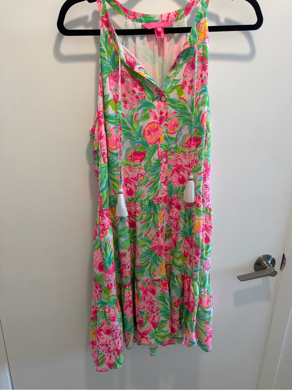 Lilly Pulitzer Carolane Pink & Green Floral Tiered Sundress - Picture 2 of 3